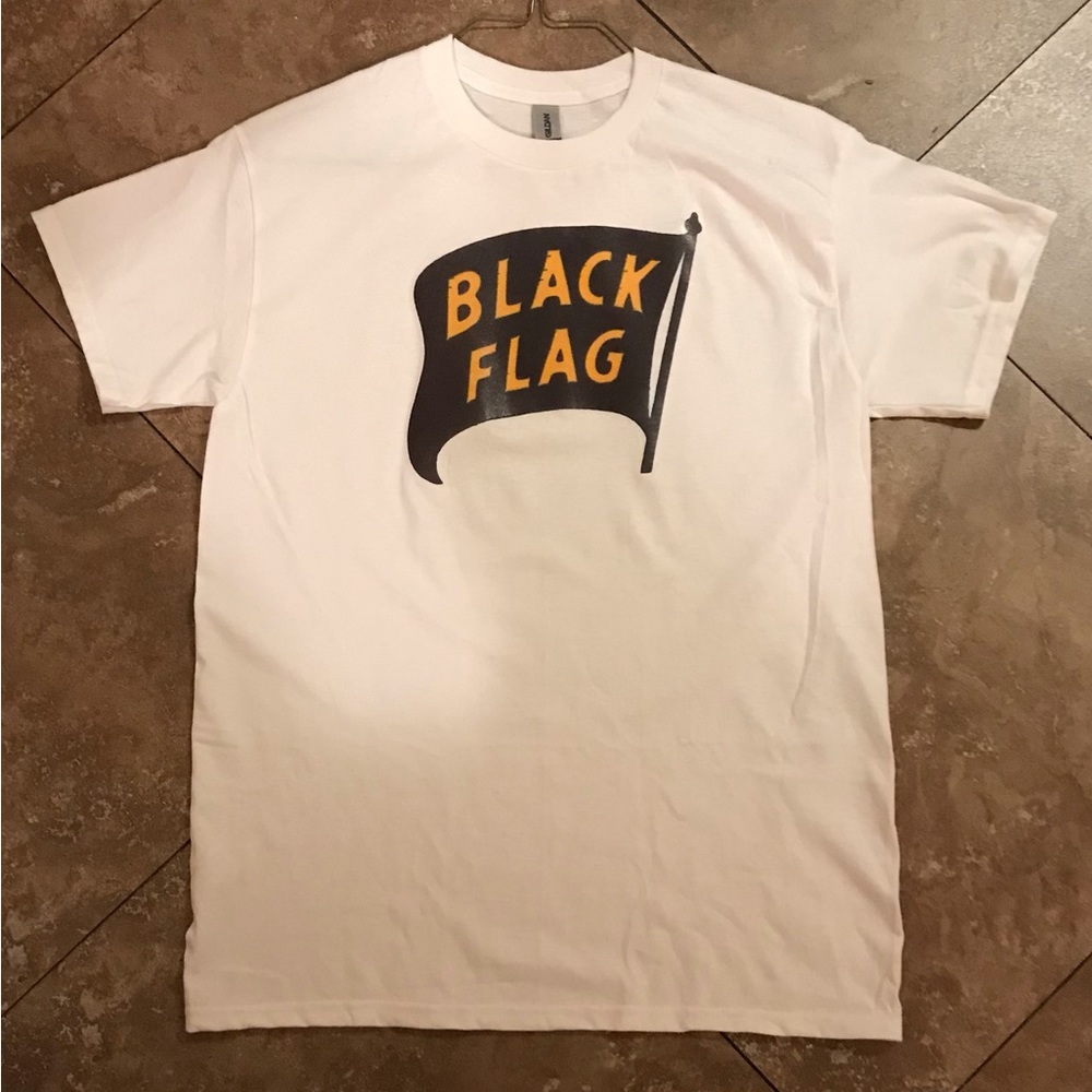 Mens Large White Black Flag Punk Rock Tee SST Henry Rollins Greg Ginn
